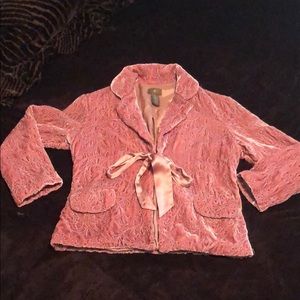 Short velvet Stitched jacket